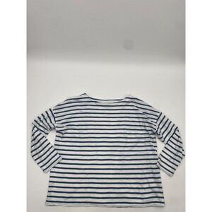 J Jill Soft Striped Tunic Top T Shirt Blue And White Women Size Large